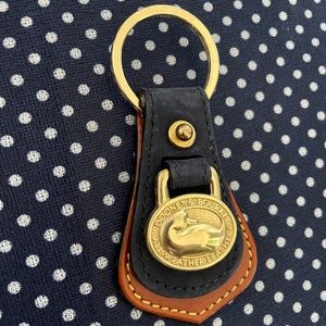 Vintage Dooney & Bourke Keychain Ring Fob with Duck Navy Blue